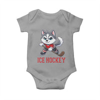 Funny Husky Playing Ice Hockey Baby Onesie Gift For Dog Lovers - Wonder Print Shop