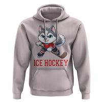 Funny Husky Playing Ice Hockey Hoodie Gift For Dog Lovers - Wonder Print Shop
