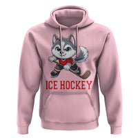Funny Husky Playing Ice Hockey Hoodie Gift For Dog Lovers - Wonder Print Shop