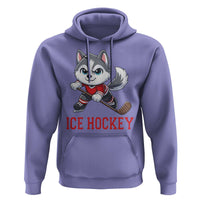 Funny Husky Playing Ice Hockey Hoodie Gift For Dog Lovers - Wonder Print Shop