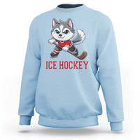 Funny Husky Playing Ice Hockey Sweatshirt Gift For Dog Lovers - Wonder Print Shop