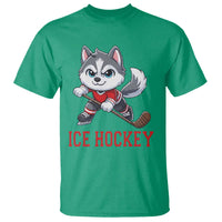 Funny Husky Playing Ice Hockey T Shirt Gift For Dog Lovers - Wonder Print Shop
