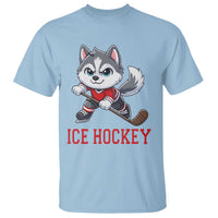 Funny Husky Playing Ice Hockey T Shirt Gift For Dog Lovers - Wonder Print Shop