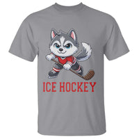 Funny Husky Playing Ice Hockey T Shirt Gift For Dog Lovers - Wonder Print Shop