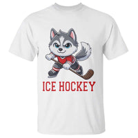 Funny Husky Playing Ice Hockey T Shirt Gift For Dog Lovers - Wonder Print Shop