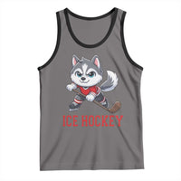Funny Husky Playing Ice Hockey Tank Top Gift For Dog Lovers - Wonder Print Shop