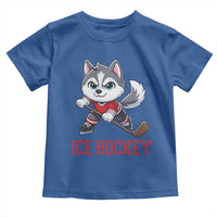 Funny Husky Playing Ice Hockey Toddler T Shirt Gift For Dog Lovers - Wonder Print Shop