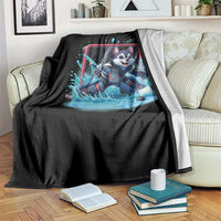 Siberian Husky Ice Hockey Player Throw Blanket Funny Goalie Gift - Wonder Print Shop