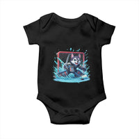 Siberian Husky Ice Hockey Player Baby Onesie Funny Goalie Gift - Wonder Print Shop