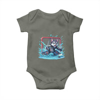 Siberian Husky Ice Hockey Player Baby Onesie Funny Goalie Gift - Wonder Print Shop