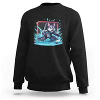 Siberian Husky Ice Hockey Player Sweatshirt Funny Goalie Gift - Wonder Print Shop