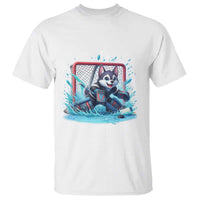 Siberian Husky Ice Hockey Player T Shirt Funny Goalie Gift - Wonder Print Shop