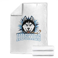 Cool Siberian Husky Ice Hockey Throw Blanket Gift For Dog Lovers - Wonder Print Shop
