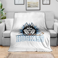 Cool Siberian Husky Ice Hockey Throw Blanket Gift For Dog Lovers - Wonder Print Shop