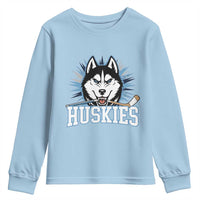 Cool Siberian Husky Ice Hockey Youth Sweatshirt Gift For Dog Lovers - Wonder Print Shop