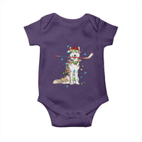 Funny Christmas Husky Ice Hockey Player Holiday Gift Baby Onesie - Wonder Print Shop