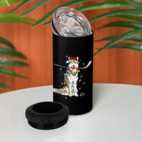 Funny Christmas Husky Ice Hockey Player Holiday Gift 4 in 1 Can Cooler Tumbler - Wonder Print Shop