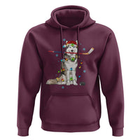 Funny Christmas Husky Ice Hockey Player Holiday Gift Hoodie - Wonder Print Shop
