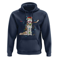 Funny Christmas Husky Ice Hockey Player Holiday Gift Hoodie - Wonder Print Shop