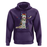Funny Christmas Husky Ice Hockey Player Holiday Gift Hoodie - Wonder Print Shop
