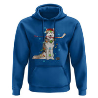 Funny Christmas Husky Ice Hockey Player Holiday Gift Hoodie - Wonder Print Shop