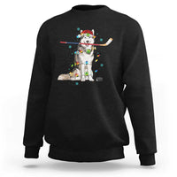 Funny Christmas Husky Ice Hockey Player Holiday Gift Sweatshirt - Wonder Print Shop