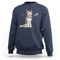Funny Christmas Husky Ice Hockey Player Holiday Gift Sweatshirt - Wonder Print Shop