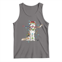Funny Christmas Husky Ice Hockey Player Holiday Gift Tank Top - Wonder Print Shop