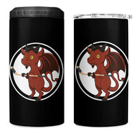 Funny Cryptid Sports Gift 4 in 1 Can Cooler Tumbler Jersey Devil Playing Ice Hockey - Wonder Print Shop