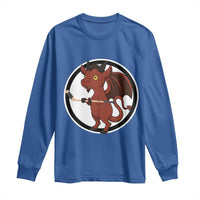 Funny Cryptid Sports Gift Long Sleeve Shirt Jersey Devil Playing Ice Hockey - Wonder Print Shop