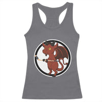 Funny Cryptid Sports Gift Racerback Tank Top Jersey Devil Playing Ice Hockey - Wonder Print Shop