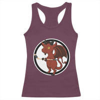 Funny Cryptid Sports Gift Racerback Tank Top Jersey Devil Playing Ice Hockey - Wonder Print Shop