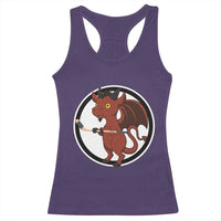 Funny Cryptid Sports Gift Racerback Tank Top Jersey Devil Playing Ice Hockey - Wonder Print Shop