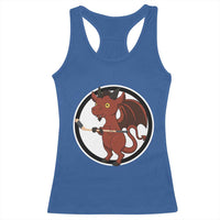 Funny Cryptid Sports Gift Racerback Tank Top Jersey Devil Playing Ice Hockey - Wonder Print Shop