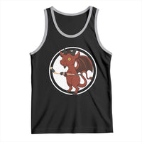 Funny Cryptid Sports Gift Tank Top Jersey Devil Playing Ice Hockey - Wonder Print Shop