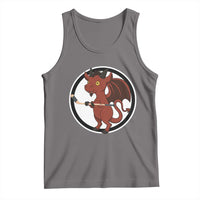 Funny Cryptid Sports Gift Tank Top Jersey Devil Playing Ice Hockey - Wonder Print Shop