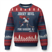 Pine Barrens New Jersey Devil Ugly Christmas Sweater Gothic Horror Ice Hockey Gift - Wonder Print Shop
