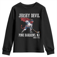 Pine Barrens New Jersey Devil Youth Sweatshirt Gothic Horror Ice Hockey Gift - Wonder Print Shop