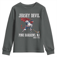 Pine Barrens New Jersey Devil Youth Sweatshirt Gothic Horror Ice Hockey Gift - Wonder Print Shop