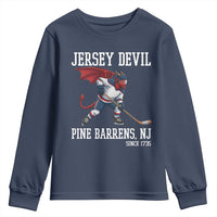Pine Barrens New Jersey Devil Youth Sweatshirt Gothic Horror Ice Hockey Gift - Wonder Print Shop