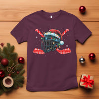 Christmas Ice Hockey Helmet Santa T Shirt Funny Xmas Gift - Wonder Print Shop