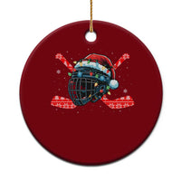 Christmas Ice Hockey Helmet Santa Ceramic Ornament Funny Xmas Gift - Wonder Print Shop