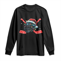 Christmas Ice Hockey Helmet Santa Long Sleeve Shirt Funny Xmas Gift - Wonder Print Shop