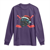 Christmas Ice Hockey Helmet Santa Long Sleeve Shirt Funny Xmas Gift - Wonder Print Shop