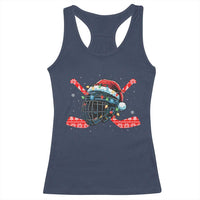 Christmas Ice Hockey Helmet Santa Racerback Tank Top Funny Xmas Gift - Wonder Print Shop
