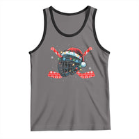 Christmas Ice Hockey Helmet Santa Tank Top Funny Xmas Gift - Wonder Print Shop