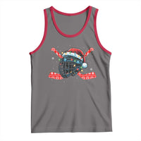 Christmas Ice Hockey Helmet Santa Tank Top Funny Xmas Gift - Wonder Print Shop