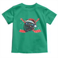 Christmas Ice Hockey Helmet Santa Toddler T Shirt Funny Xmas Gift - Wonder Print Shop