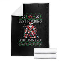 Best Pucking Christmas Ever Throw Blanket Santa Hockey Goalie Ugly Sweater Gift - Wonder Print Shop