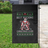 Best Pucking Christmas Ever Garden Flag Santa Hockey Goalie Ugly Sweater Gift - Wonder Print Shop